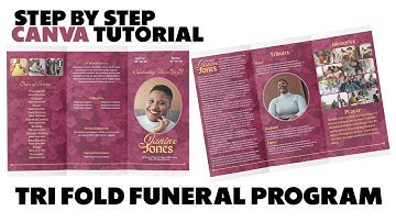 Trifold Funeral Program Template Tutorial in Canva Step by Step