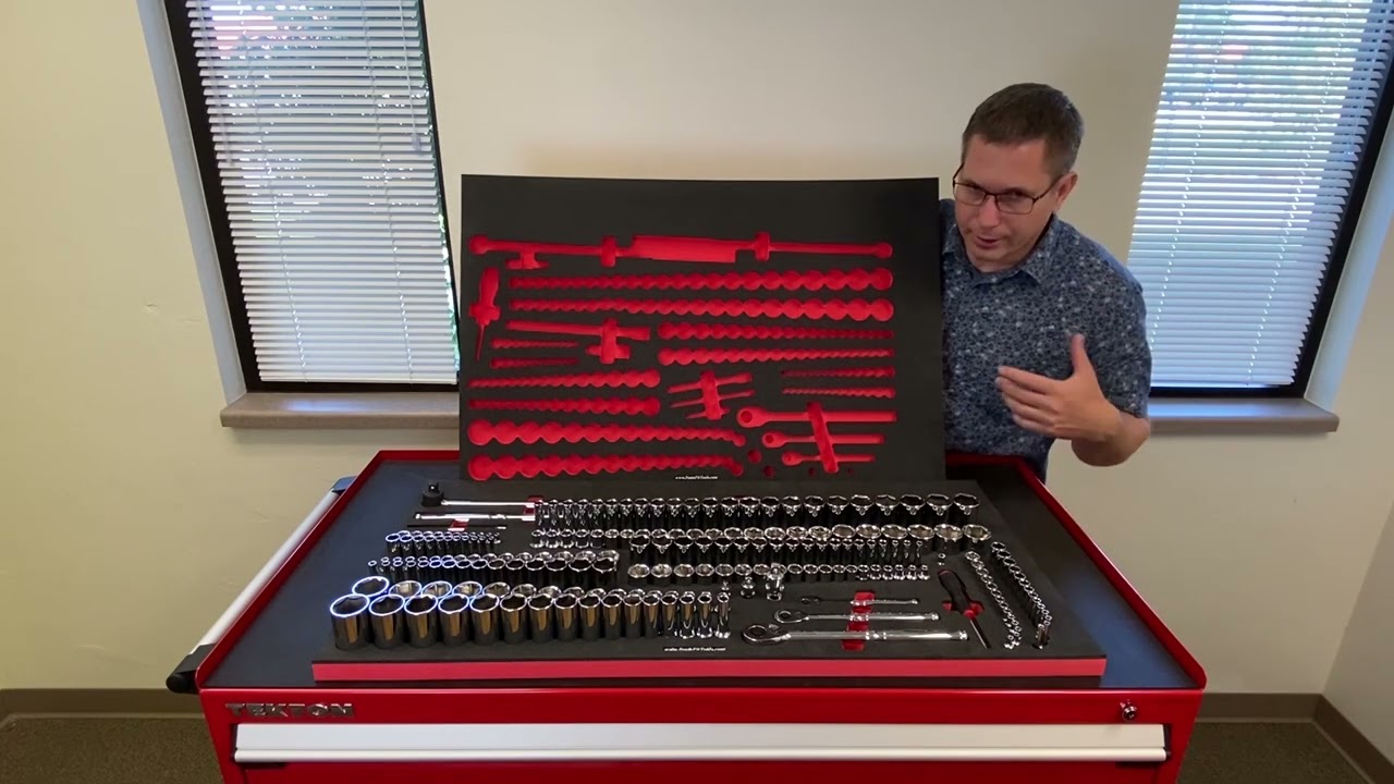 212-Piece Set - Foam Organizers for Shadowing Tekton Mechanic Tool