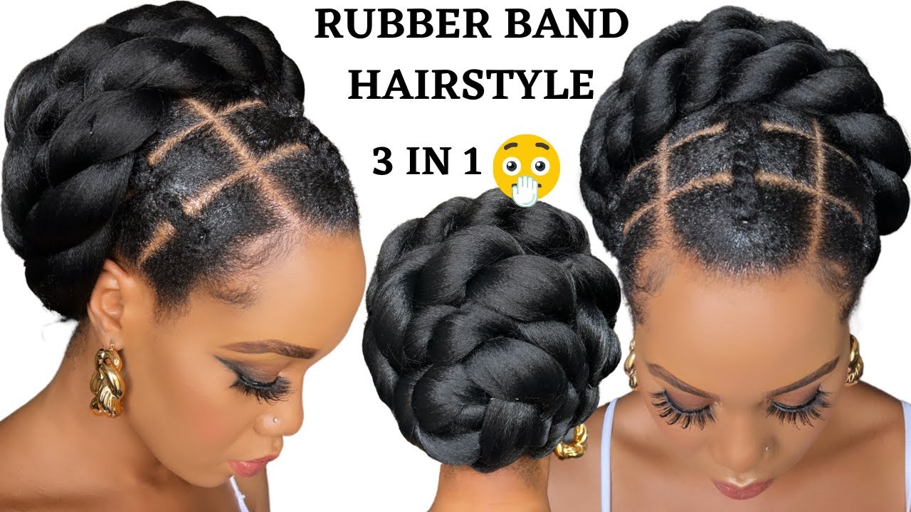 SIMPLE RUBBER BAND HAIRSTYLEY FOR SHORT NATURAL HAIR | TWA - YouTube