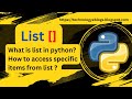 list in python part 1 | access items in list | python list | list in python in Hindi