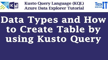 Data Types and How to Create Table by using Kusto Query | Kusto Query Language Tutorial (KQL)