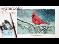 Winter Watercolor Cardinal Painting/ Christmas Card Ideas