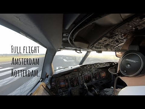 Full flight from Schiphol runway 36L to Rotterdam, landing runway 24.