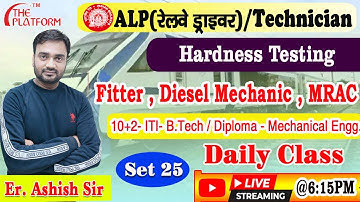 25 Hardness Testing PREVIOUS QUESTION FOR RRB ALP/TEC PLATFORM COACHING