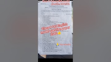 BLE/class 8 Opt english model question paper 2082💯