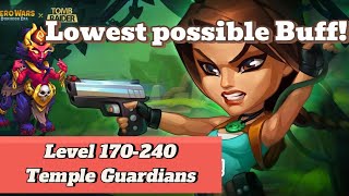 Level 170 - 240 LOWEST Buff! Temple Guardians  - Lara Croft Event - Hero Wars: Dominion Era