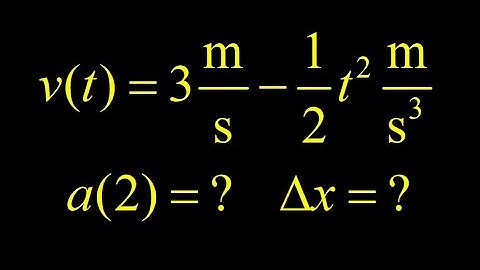 Acceleration is not constant:  given the velocity function, calculate acceleration and displacement.