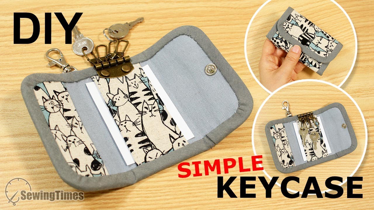 DIY SIMPLE KEYCASE | Key Chain Holder Sewing Tutorial [sewingtimes]