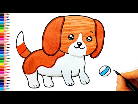 Çok Kolay Sevimli Köpek Çizimi - How To Draw a Cute Dog Very Easy - Köpek Çizimi - Dog Drawing Easy