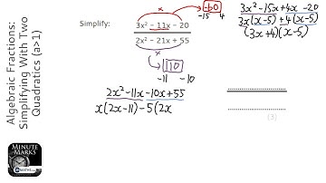 Algebraic Fractions: Simplifying With Two Quadratics (agt1) (Grade 8) - OnMaths GCSE Maths Revision