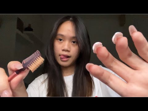 ASMR tapping and brushing YOUR face