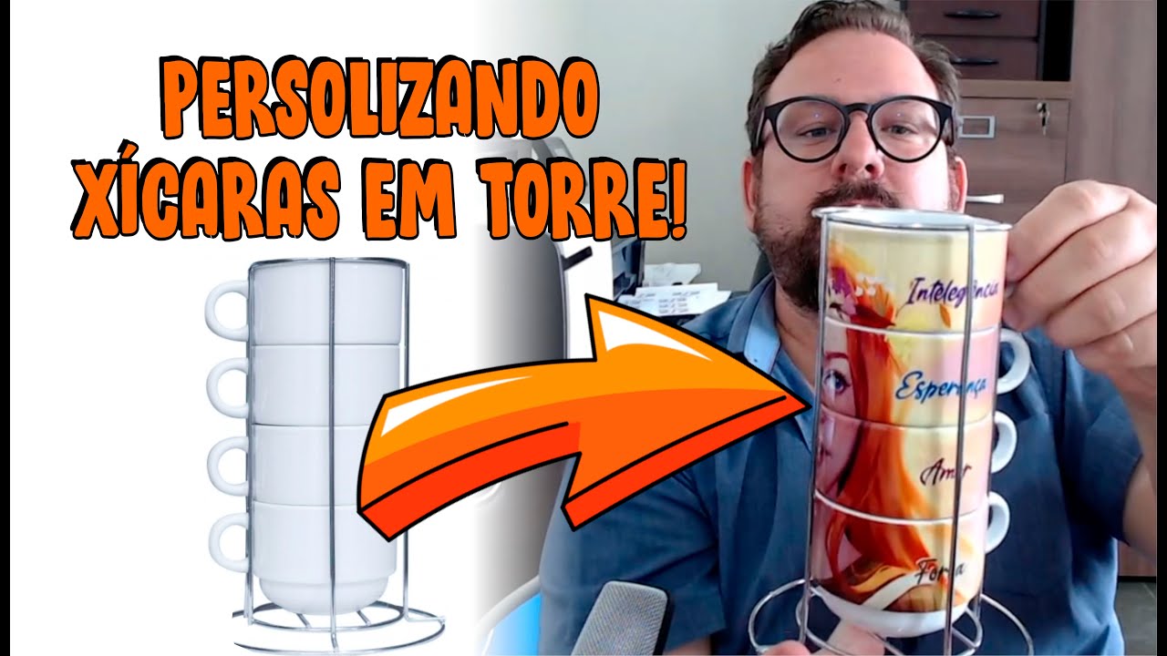 Personalizando Xícaras - Em Suporte Torre!!! Fantástico!