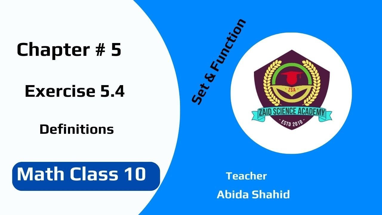 Class 10th math chapter 5 set function definitions 10th class