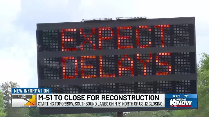 Southbound lanes of M-51 in Niles to close for 4 weeks