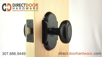 Emtek Beaded Egg Knob with Style 8 Rosette in Oil Rubbed Bronze