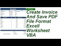 Create Invoice And Save PDF Format Excell VBA