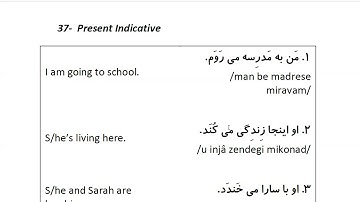 Farsi Grammar in Use: For Beginners - Lesson 37- Present Indicative