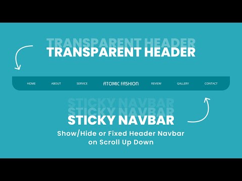 Sticky Navbar on Scroll Up Down Pure JAVASCRIPT | Transparent Header Navbar Show Hide on Scroll