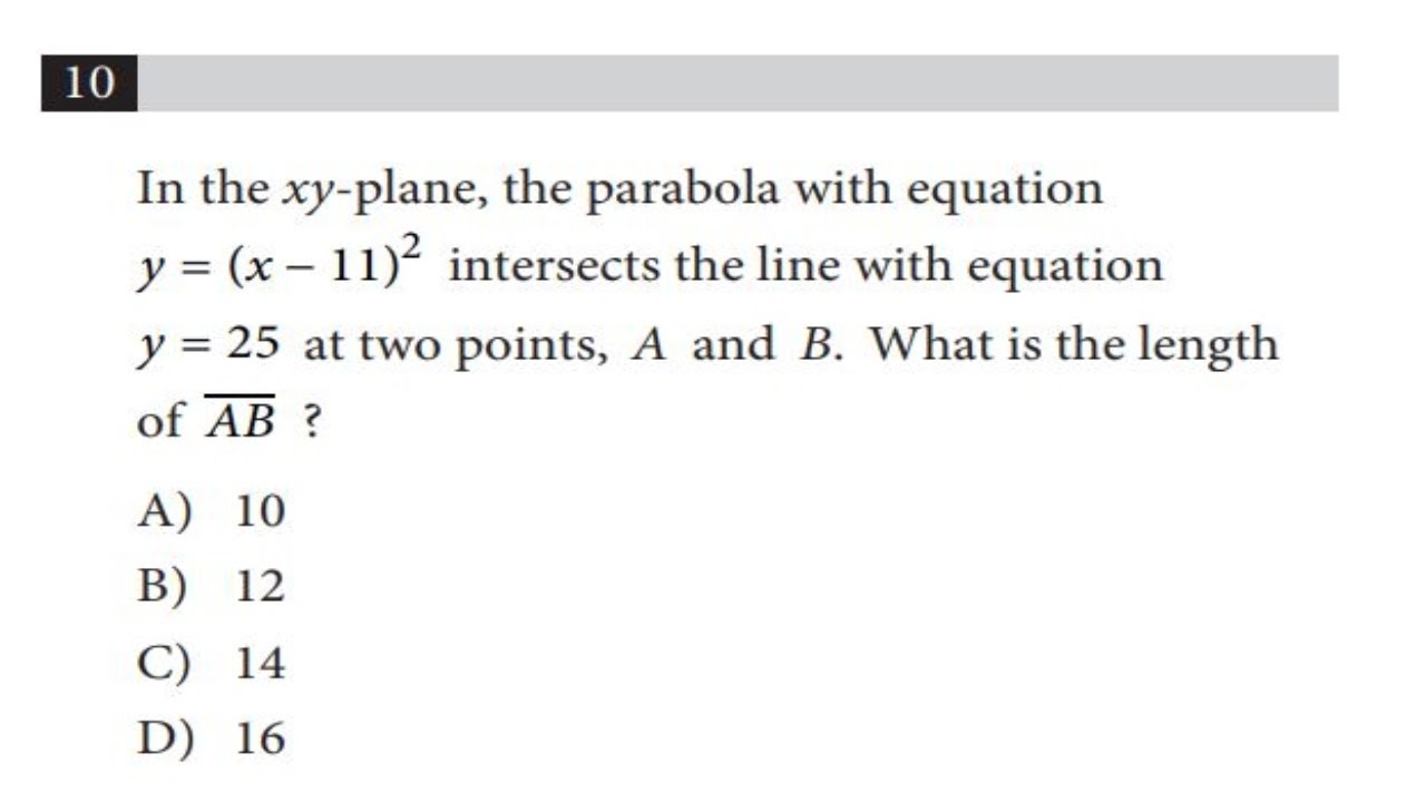 SAT Practice Test #3 Section 3: Math Test – No Calculator #10 - YouTube