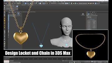 Design Necklace in 3ds Max | Heart Necklace | Chain