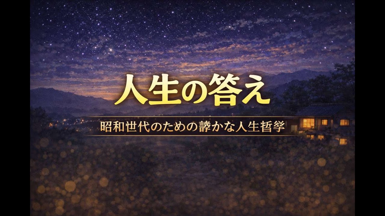人生の答え｜昭和世代のための静かな人生哲学