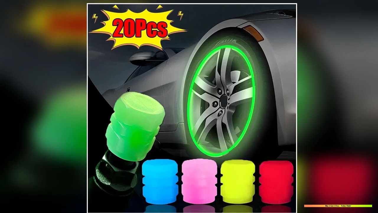 Luminous Valve Caps Fluorescent Night Car Tire Valve Caps Motorcycle Bike Glowing Decor Wheel