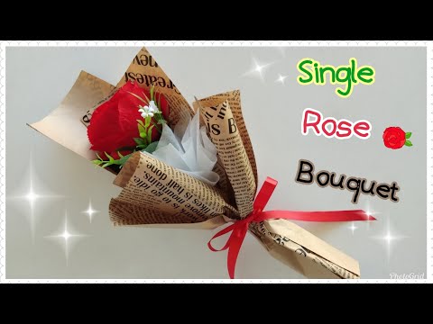 Single Rose Bouquet #2 วิธีทำช่อกุหลาบดอกเดียวแบบที่ 2