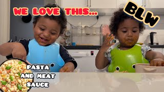 BLW? pasta and meat sauce? mom cooked the best food?baby led weaning