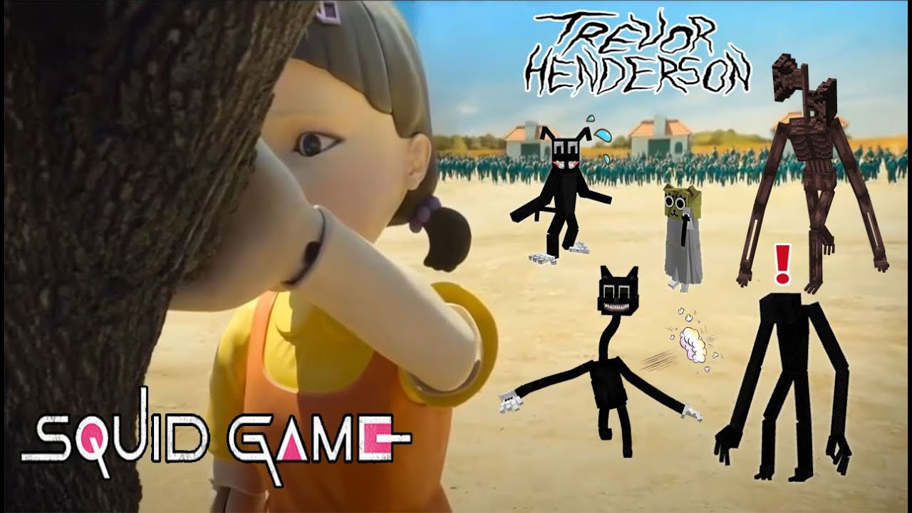 Trevor Henderson Creatures play Squid Game - Green Light Red Light 오징어 게임  (Cartoon Cat Loses?)