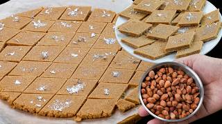 Badam Barfi 😍 | Peanut Barfi Sweet Recipe | Festival Sweets | N'Oven