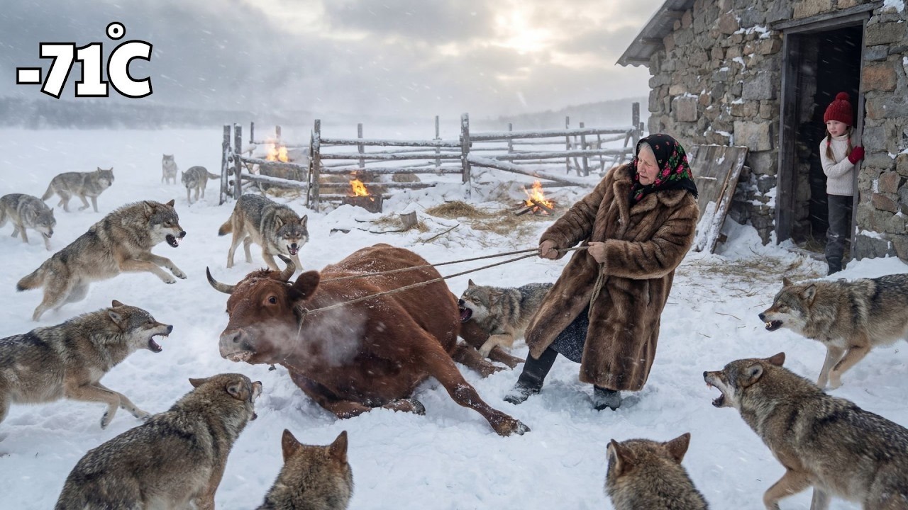 91 Year Old Widow and Grandchild Protect Cattle from Wolves | Blizzard at –71°C