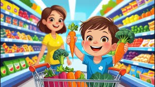 Grocery Store Song | Fun Kids Shopping Song | Learn Fruits, Food & More!