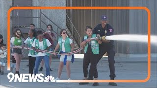 Denver firefighters teach Girl Scouts about fire safety