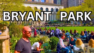 4K | NYC Virtual Walking Tour - Bryant Park Spring 2024 | USA