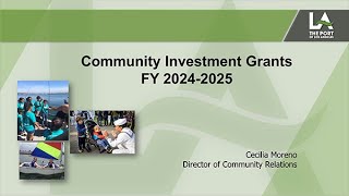 Port of Los Angeles Community Investment Grant Program 2024 Workshop