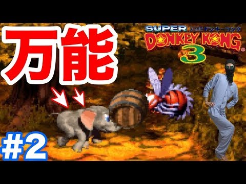 ＃2【スーパードンキーコング3(SFC)】万能キャラの象が大活躍？！小さい鳥も登場でワクワク必至！【レア社を味わう】