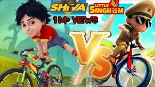 Little Singham cycle race vs shiva bicycle race android gameplay screenshot 4