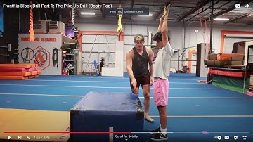 Best Frontflip Drill on a Gymnastics Block Part 1: The Pike Up Drill (Booty Pop)