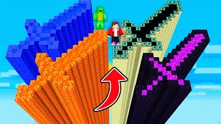 JJ and Mikey FOUND TALLEST SWORD PORTALS in Minecraft ? NETHER VS END VS LAVA VS WATER PORTAL SWORD!