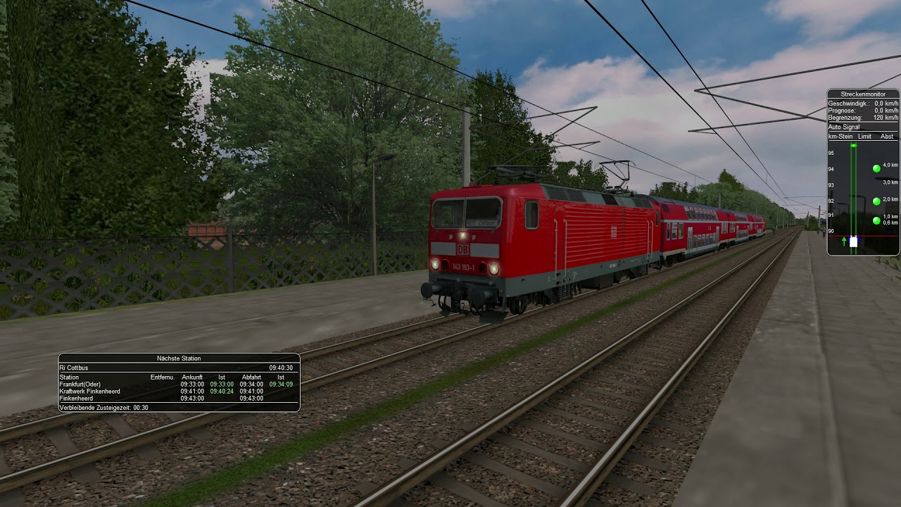Open Rails -  Frankfurt - Cottbus Pro Train 33 BR143 MSTS