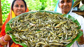 1000 TINY FISHES RECIPE | Rare river fresh tiny fish curry by our Grandmother | villfood style fish