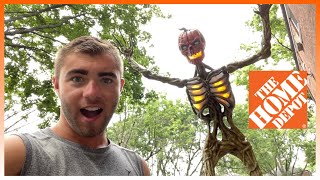 Home Depot 12 ft. Inferno Pumpkin Skeleton Unboxing/Setup