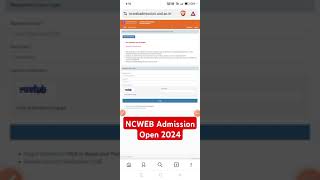 NCWEB Admission Open 2024 | Ncweb UG Registration Starts 2024 #ncweb #ncwebadmission2024