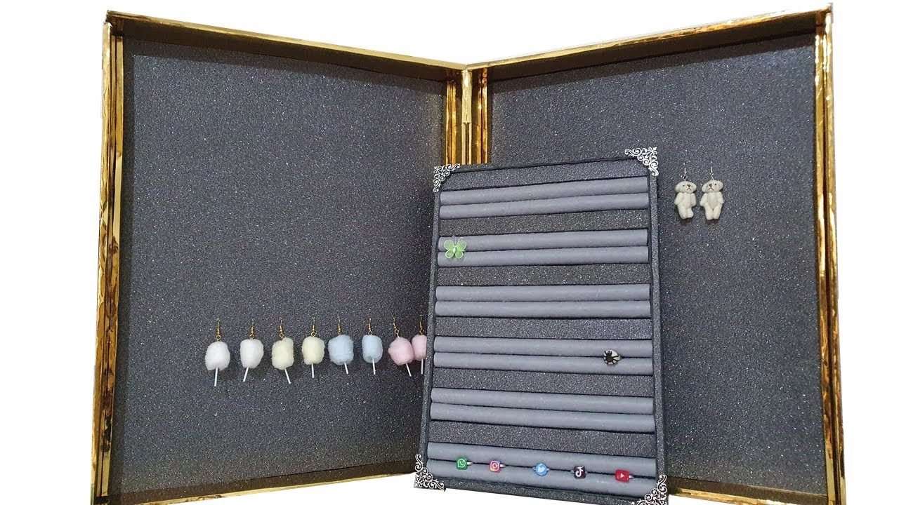 Organizador - Expositor de Pendientes | DIY PLEGABLE hecho con cartón