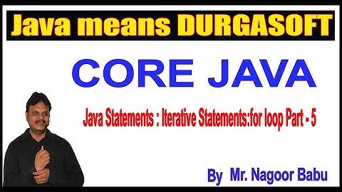 Java Tutorials|| Java Statements:  Iterative Statements for loop Part - 5 || by Nagoor Babu sir