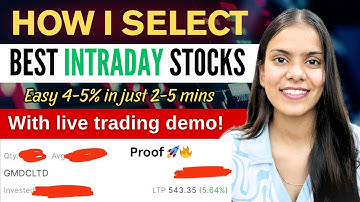 Intraday Stock Selection with live trading demo | easy 4-5% move in few mins | one step trading