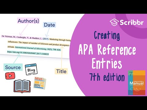 How to Generate APA Reference Entries (7th edition)