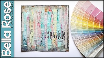 Art Journal Background Technique with Paint Chip Samples + Modeling Paste | Mixed Media Art Journal