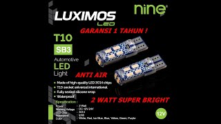 LAMPU LED T10 10 MATA 9NINE LUXIMOS SEIN SENJA PLAT NOMOR SUPER BRIGHT SET