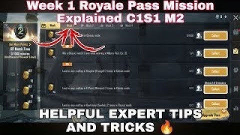 C1S1 Week 1,2 Royal Pass Mission Explained BGMI | Week 1, 2 All RP Missions BGMI C1S1 M2 Week 1, 2 🤔